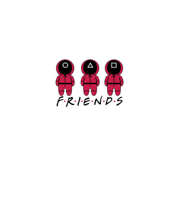 squid game friends model alb pe tricou