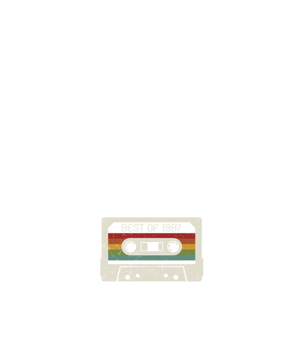 retro tape 1987 vintage model negru pe tricou