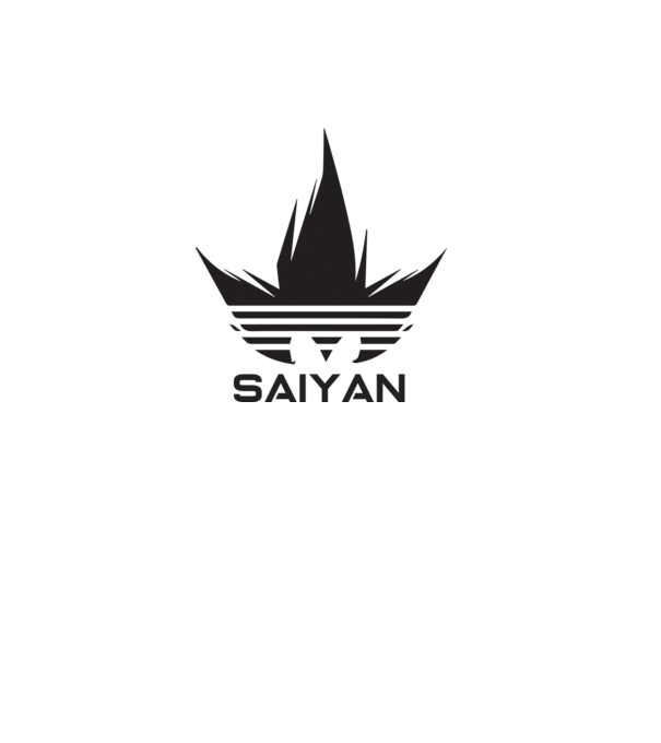 saiyan logo model alb pe tricou