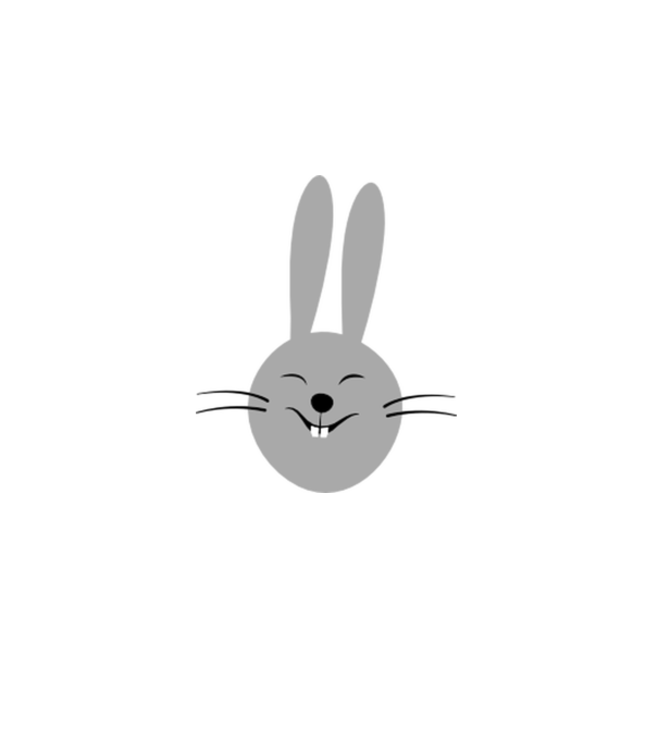 rabbit model alb pe tricou
