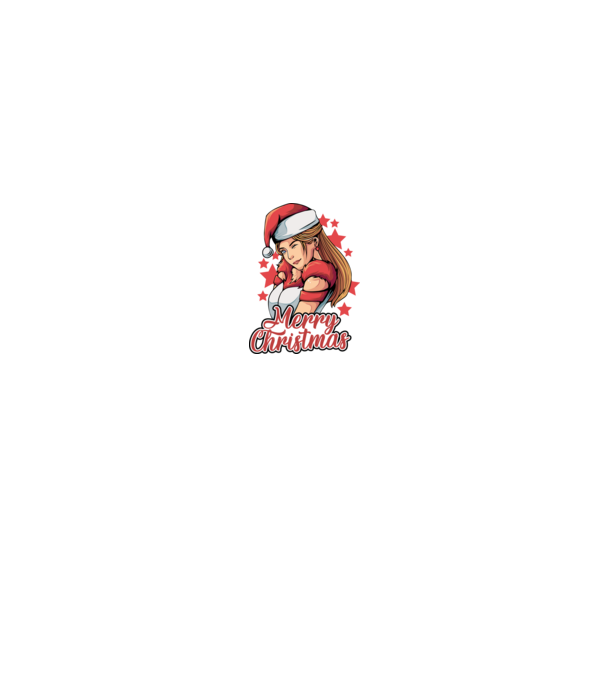 Merry christmas santa girl model negru pe tricou