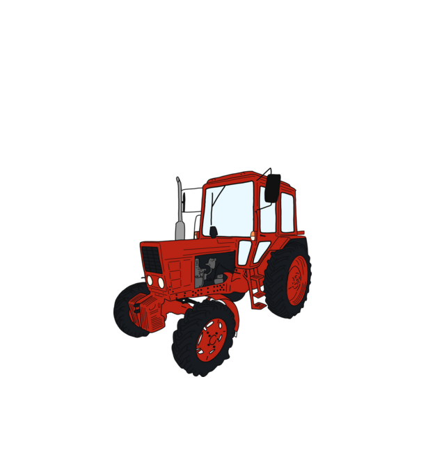 TRACTOR model alb pe tricou