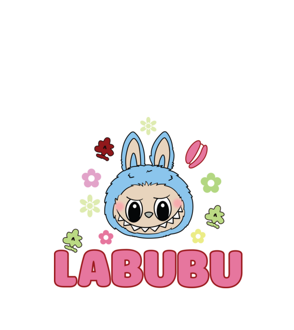 Labubu model negru pe tricou