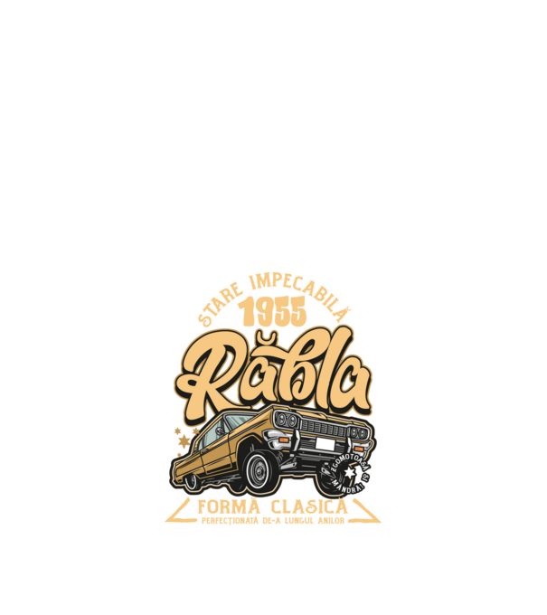 Rablă 1955 model negru pe tricou