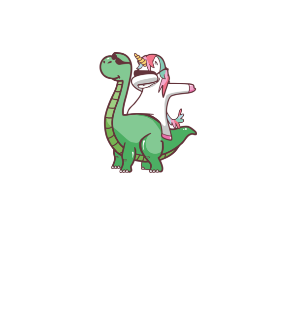 Dinozaur dabunicorn model negru pe tricou