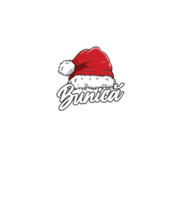 bunică Santa Hat model negru pe tricou