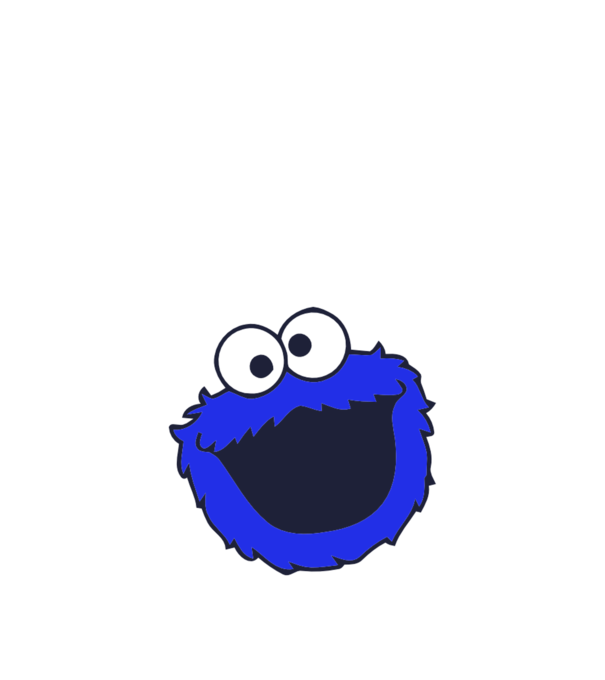 Cookie Monster Face model negru pe tricou