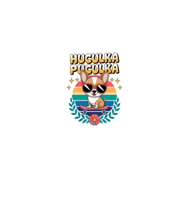 Huculka Puculka Câine 2 model alb pe tricou