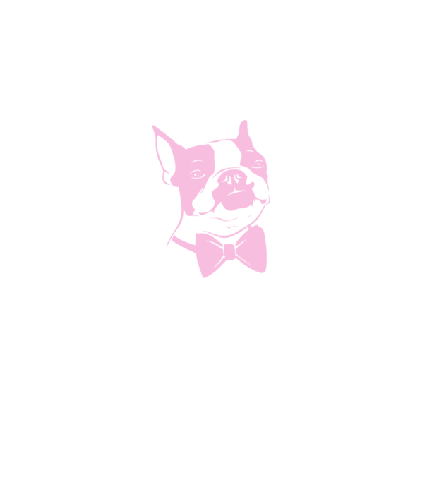 Boston Terrier model alb pe tricou