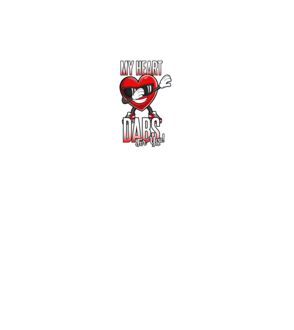My Heart Dabs For You model alb pe tricou