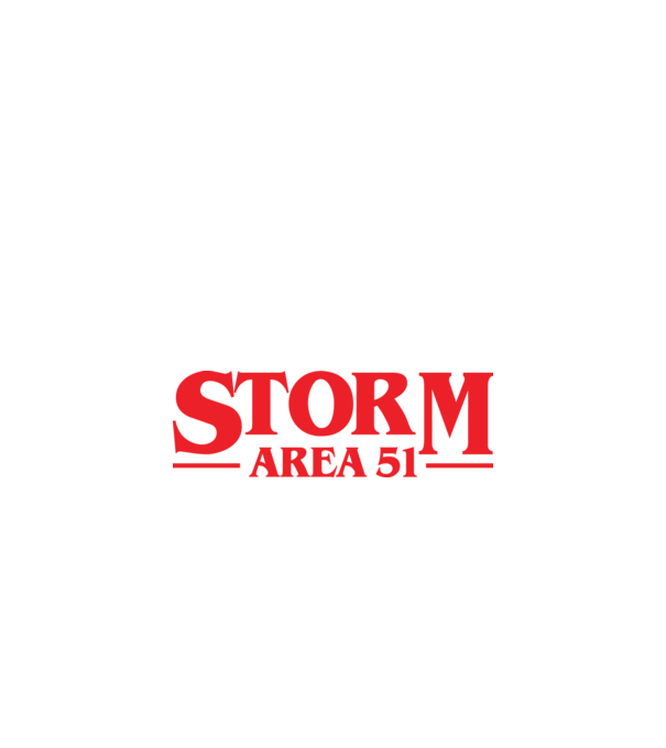 storm area 51 stranger model negru pe tricou