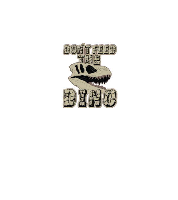 Dont feed the dino model negru pe tricou