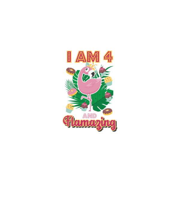 FLAMAZING Birthday 4 Years old model alb pe tricou