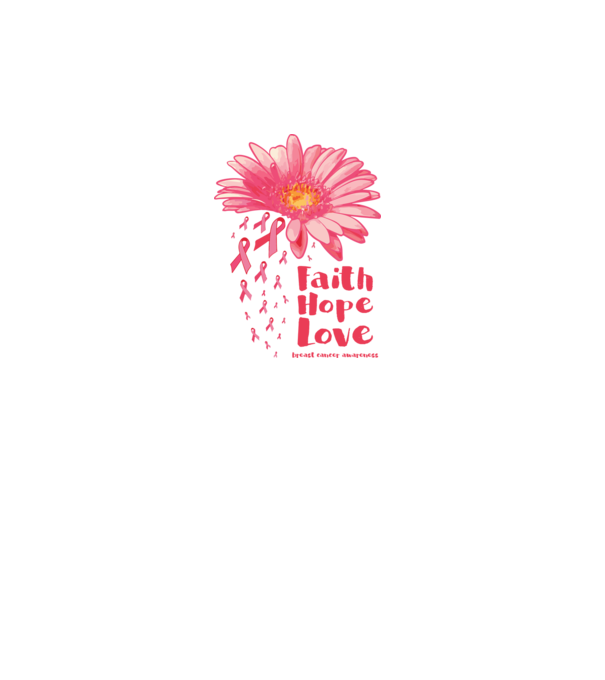 Gerbera faith hope love model alb pe tricou