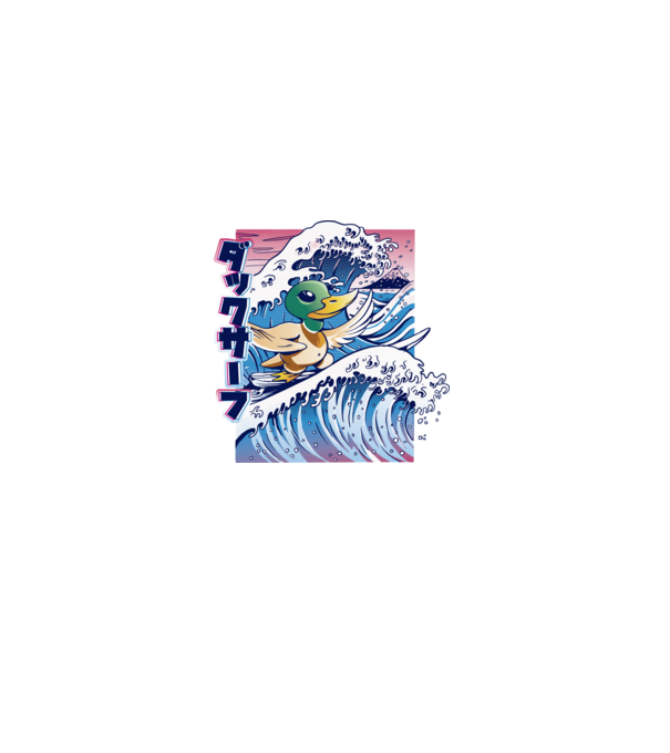 Surfer Duck model negru pe tricou
