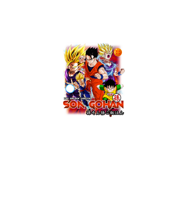 gohan dragonball model negru pe tricou