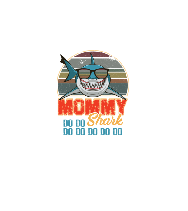 Mommy Shark model negru pe tricou