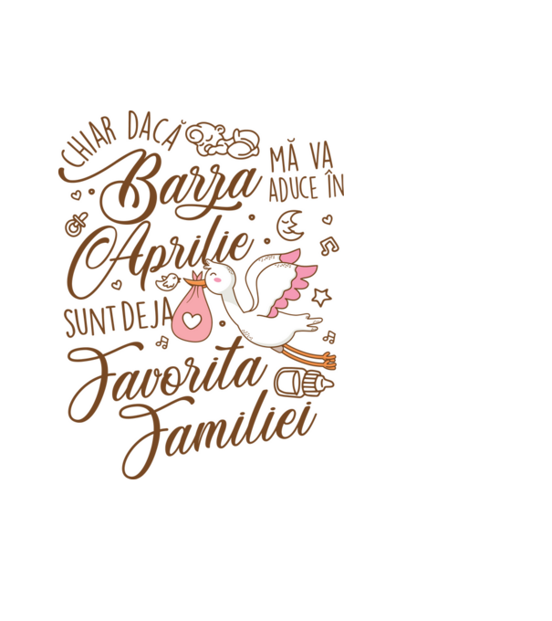 Favorita familiei APRILIE model albastru deschis pe tricou