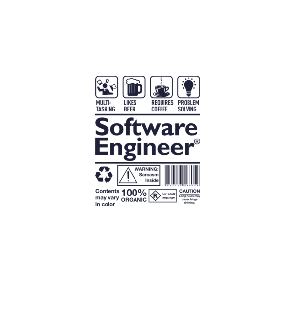 Software Engineer model gri pe tricou