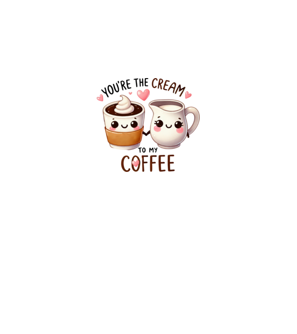 Cream to my Coffee model alb pe tricou