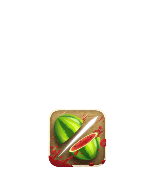 Fruit Ninja Icon model alb pe tricou