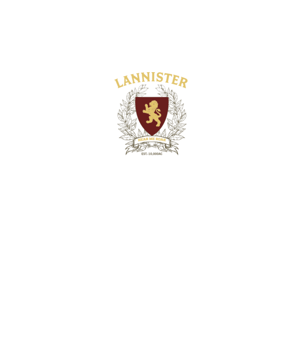 Lannister model alb pe tricou