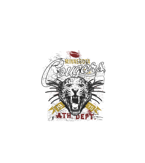 Minesota Cougars  TEXTURED model negru pe tricou