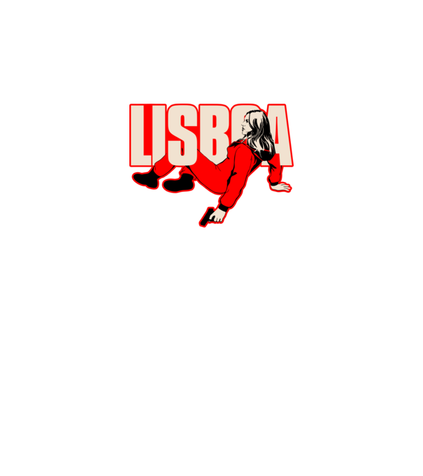 lisboa la casa de papel model negru pe tricou