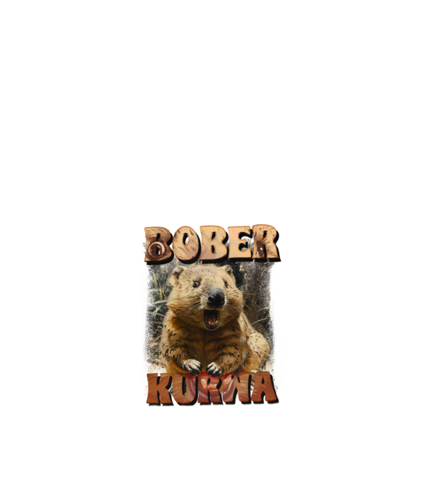 BOBER wombat model alb pe tricou
