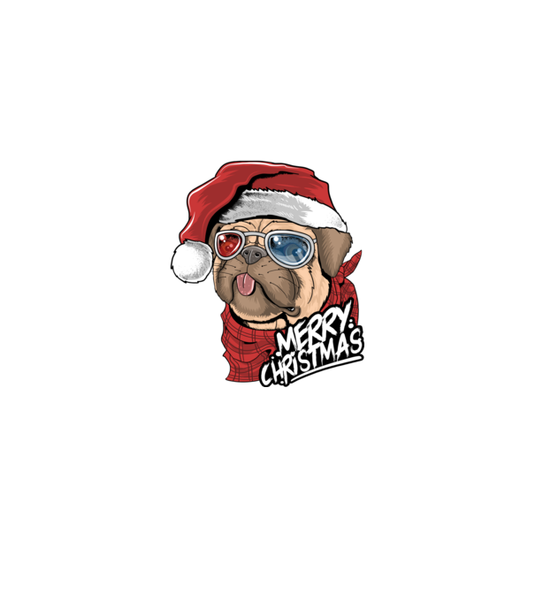 Merry Christmas Mopsz model negru pe tricou