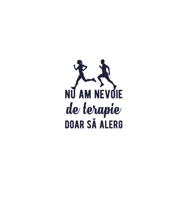nu am nevoie de terapie, doar să alerg model gri pe tricou