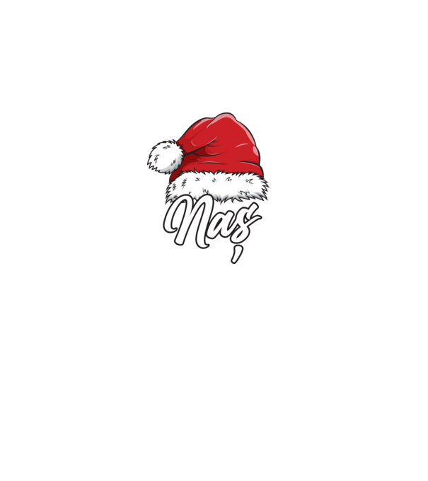 naș Santa Hat model negru pe tricou
