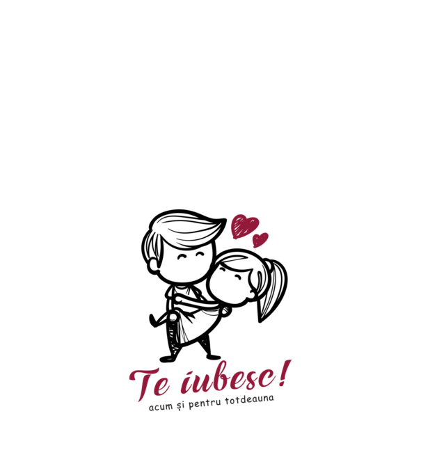 te iubesc! model alb pe tricou