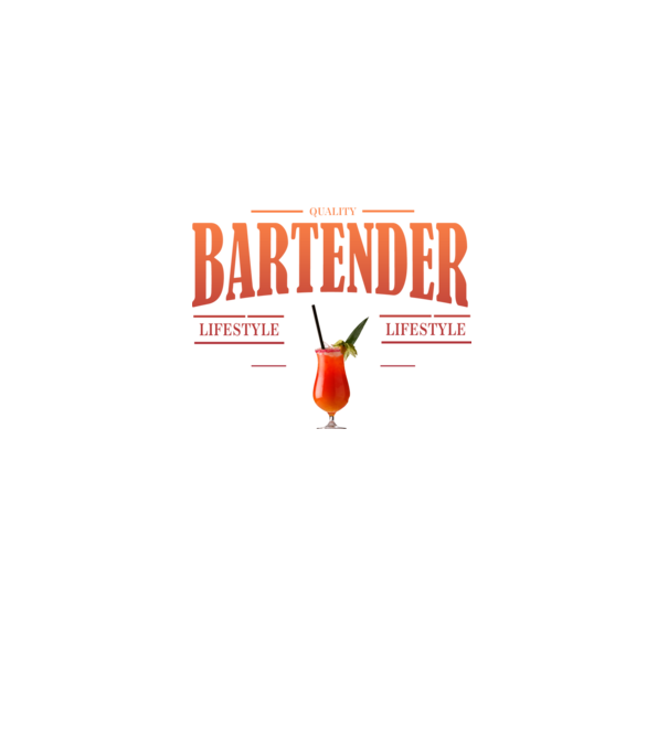 Lifestyle Bartender model alb pe tricou