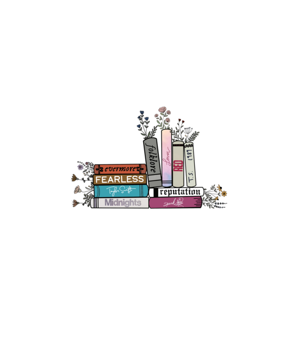 Eras tour books color 2 model alb pe tricou