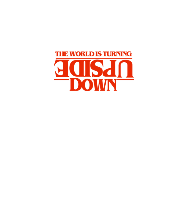 the world is turning upside down model negru pe tricou