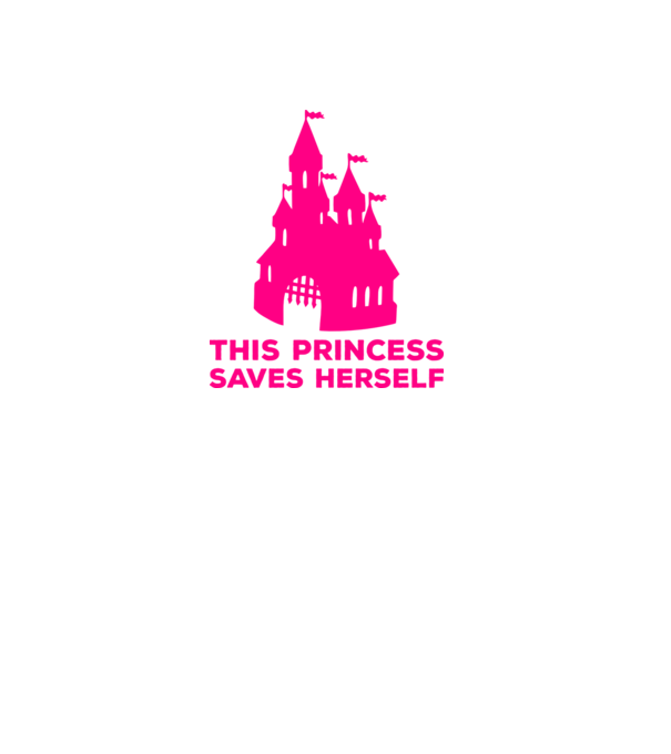 This princess saves herself model negru pe tricou