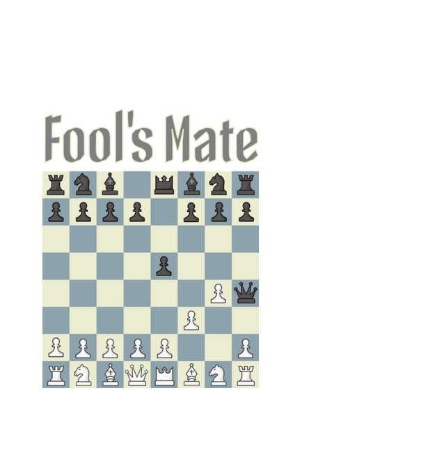 fool's mate model alb pe tricou