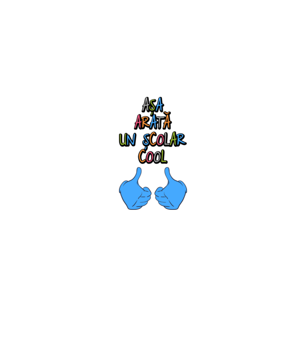 așa arată un școlar cool model alb pe tricou