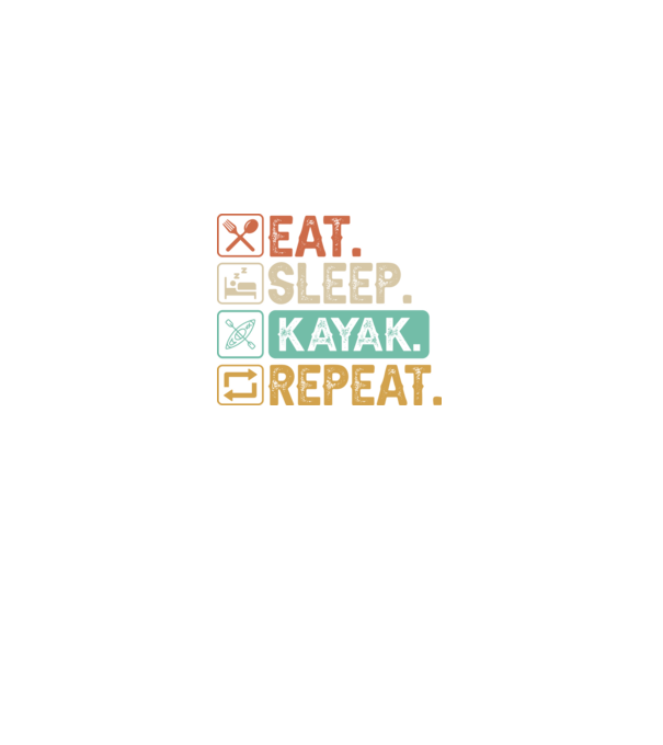 Eat Sleep Kayak model negru pe tricou