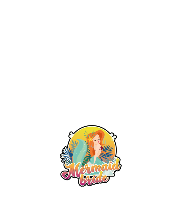 Mermaid bride hawaii model negru pe tricou