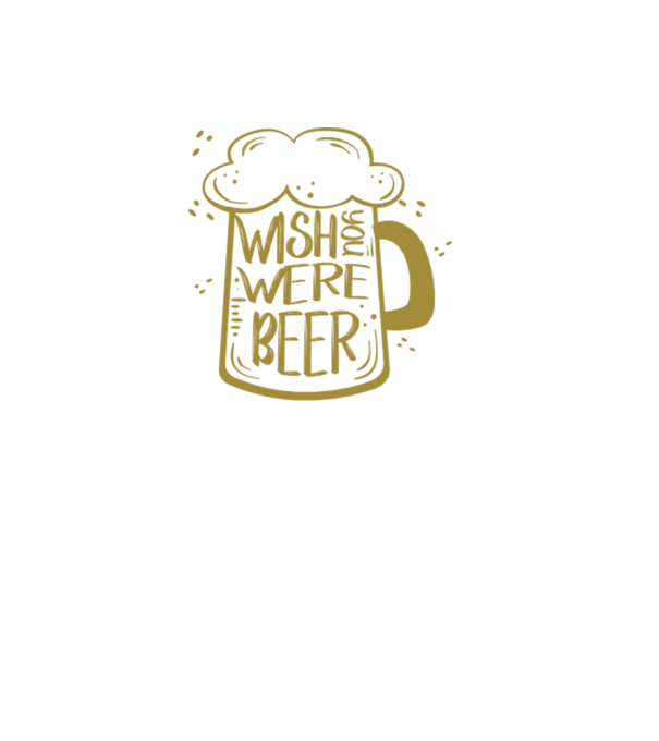 Wish u were beer model negru pe tricou