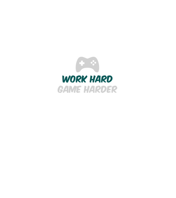 Work hard, game harder model negru pe tricou