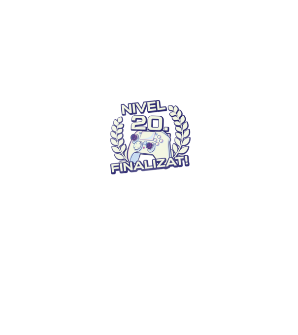 Nivel 20 finalizat! model negru pe tricou
