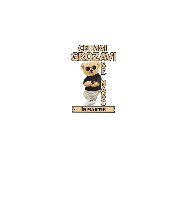 Teddy cel cool Martie model negru pe tricou