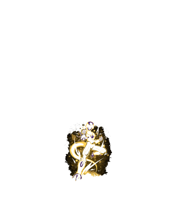 golden freeza dragonball model negru pe tricou