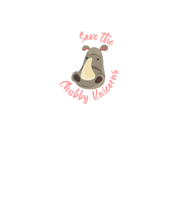 Save the chubby unicorns model negru pe tricou