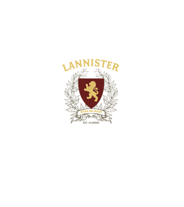 Lannister model alb pe tricou
