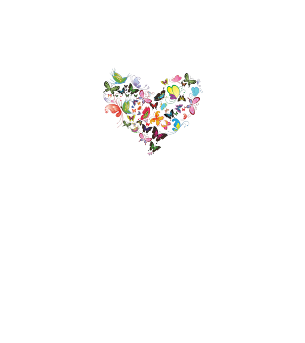 Butterfly Heart model alb pe tricou
