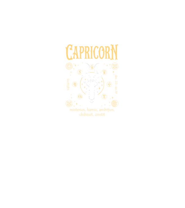 Zodiac bărbat CAPRICORN golden model negru pe tricou